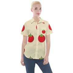 Fresh Tomato Women s Short Sleeve Pocket Shirt