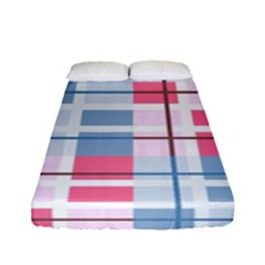 Fabric Textile Plaid Fitted Sheet (full/ Double Size)