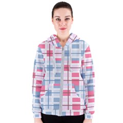 Fabric Textile Plaid Women s Zipper Hoodie by HermanTelo