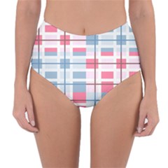 Fabric Textile Plaid Reversible High-waist Bikini Bottoms