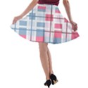 Fabric Textile Plaid A-line Skater Skirt View2