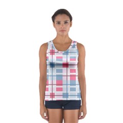 Fabric Textile Plaid Sport Tank Top 