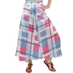 Fabric Textile Plaid Satin Palazzo Pants