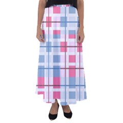 Fabric Textile Plaid Flared Maxi Skirt