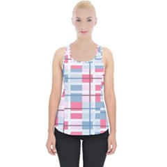 Fabric Textile Plaid Piece Up Tank Top by HermanTelo