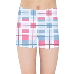 Fabric Textile Plaid Kids  Sports Shorts by HermanTelo