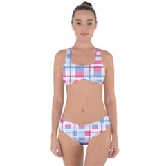 Fabric Textile Plaid Criss Cross Bikini Set by HermanTelo