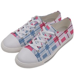 Fabric Textile Plaid Women s Low Top Canvas Sneakers by HermanTelo