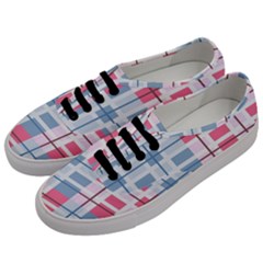 Fabric Textile Plaid Men s Classic Low Top Sneakers by HermanTelo