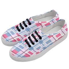 Fabric Textile Plaid Women s Classic Low Top Sneakers by HermanTelo