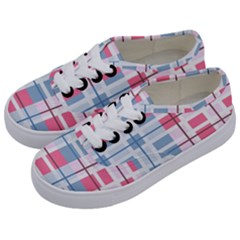 Fabric Textile Plaid Kids  Classic Low Top Sneakers by HermanTelo