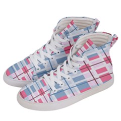 Fabric Textile Plaid Women s Hi-top Skate Sneakers by HermanTelo