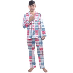 Fabric Textile Plaid Men s Satin Pajamas Long Pants Set