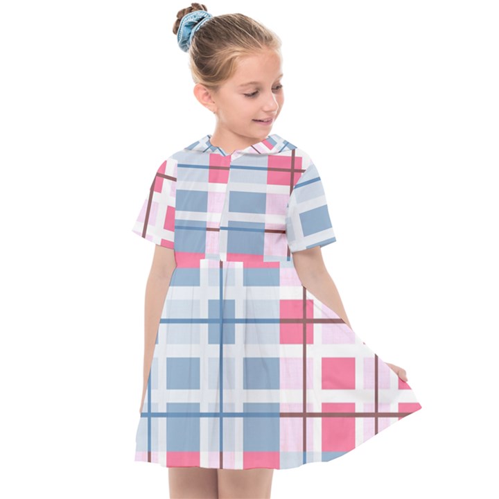 Fabric Textile Plaid Kids  Sailor Dress