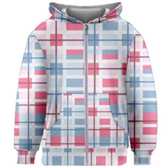 Fabric Textile Plaid Kids  Zipper Hoodie Without Drawstring by HermanTelo