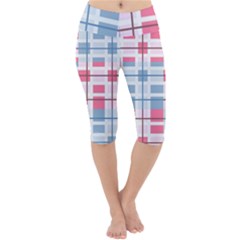 Fabric Textile Plaid Lightweight Velour Cropped Yoga Leggings