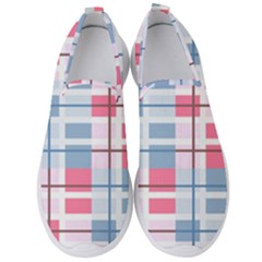 Fabric Textile Plaid Men s Slip On Sneakers by HermanTelo