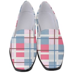 Fabric Textile Plaid Women s Classic Loafer Heels by HermanTelo