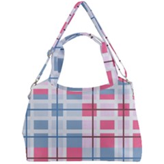 Fabric Textile Plaid Double Compartment Shoulder Bag by HermanTelo