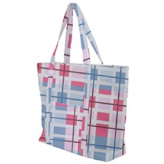 Fabric Textile Plaid Zip Up Canvas Bag by HermanTelo