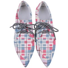 Fabric Textile Plaid Pointed Oxford Shoes by HermanTelo