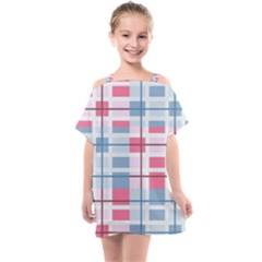 Fabric Textile Plaid Kids  One Piece Chiffon Dress