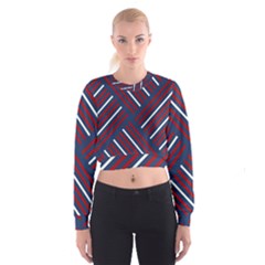 Geometric Background Stripes Cropped Sweatshirt