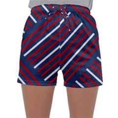 Geometric Background Stripes Sleepwear Shorts