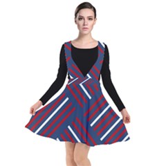 Geometric Background Stripes Plunge Pinafore Dress