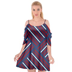 Geometric Background Stripes Cutout Spaghetti Strap Chiffon Dress by HermanTelo