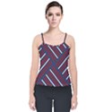 Geometric Background Stripes Velvet Spaghetti Strap Top View1