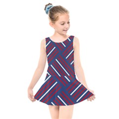 Geometric Background Stripes Kids  Skater Dress Swimsuit