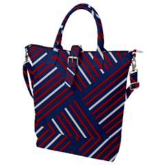 Geometric Background Stripes Buckle Top Tote Bag