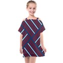 Geometric Background Stripes Kids  One Piece Chiffon Dress View1