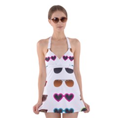 Eyeglasses Halter Dress Swimsuit 