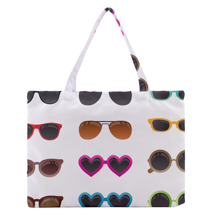 Eyeglasses Zipper Medium Tote Bag