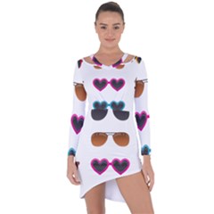 Eyeglasses Asymmetric Cut-out Shift Dress