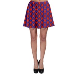 Blue Pattern Texture Skater Skirt