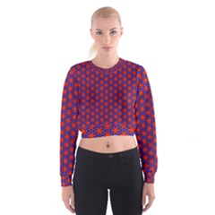 Blue Pattern Texture Cropped Sweatshirt