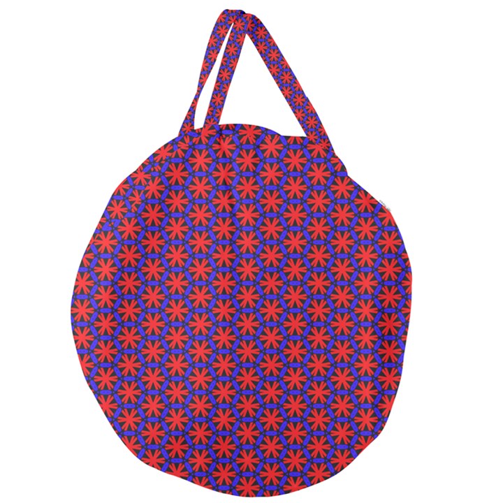 Blue Pattern Texture Giant Round Zipper Tote