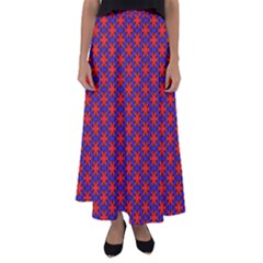 Blue Pattern Texture Flared Maxi Skirt by HermanTelo