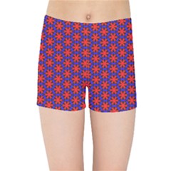 Blue Pattern Texture Kids  Sports Shorts by HermanTelo