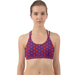 Blue Pattern Texture Back Web Sports Bra by HermanTelo