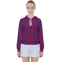 Blue Pattern Texture Women s Tie Up Sweat