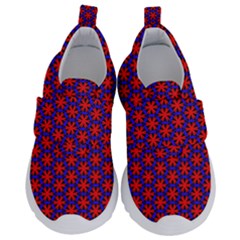 Blue Pattern Texture Kids  Velcro No Lace Shoes