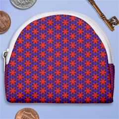 Blue Pattern Texture Horseshoe Style Canvas Pouch