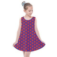 Blue Pattern Texture Kids  Summer Dress