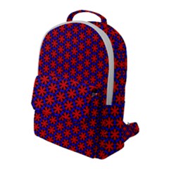 Blue Pattern Texture Flap Pocket Backpack (large)