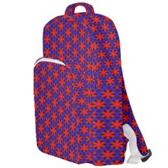 Blue Pattern Texture Double Compartment Backpack