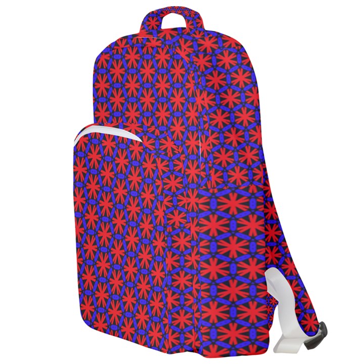 Blue Pattern Texture Double Compartment Backpack